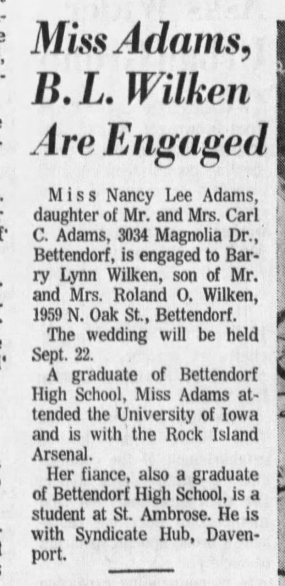 Clipping from Quad-City Times